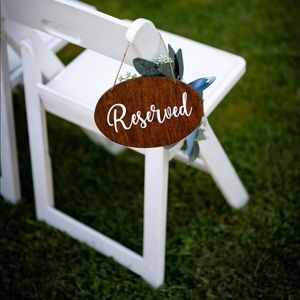 Wedding reserved seating signs